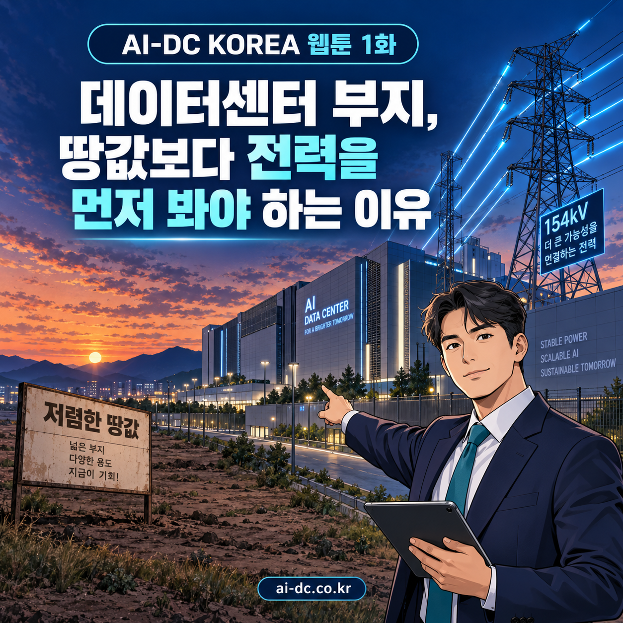 데이터센터 부지, 땅값보다 전력을 먼저 봐야 하는 이유 표지