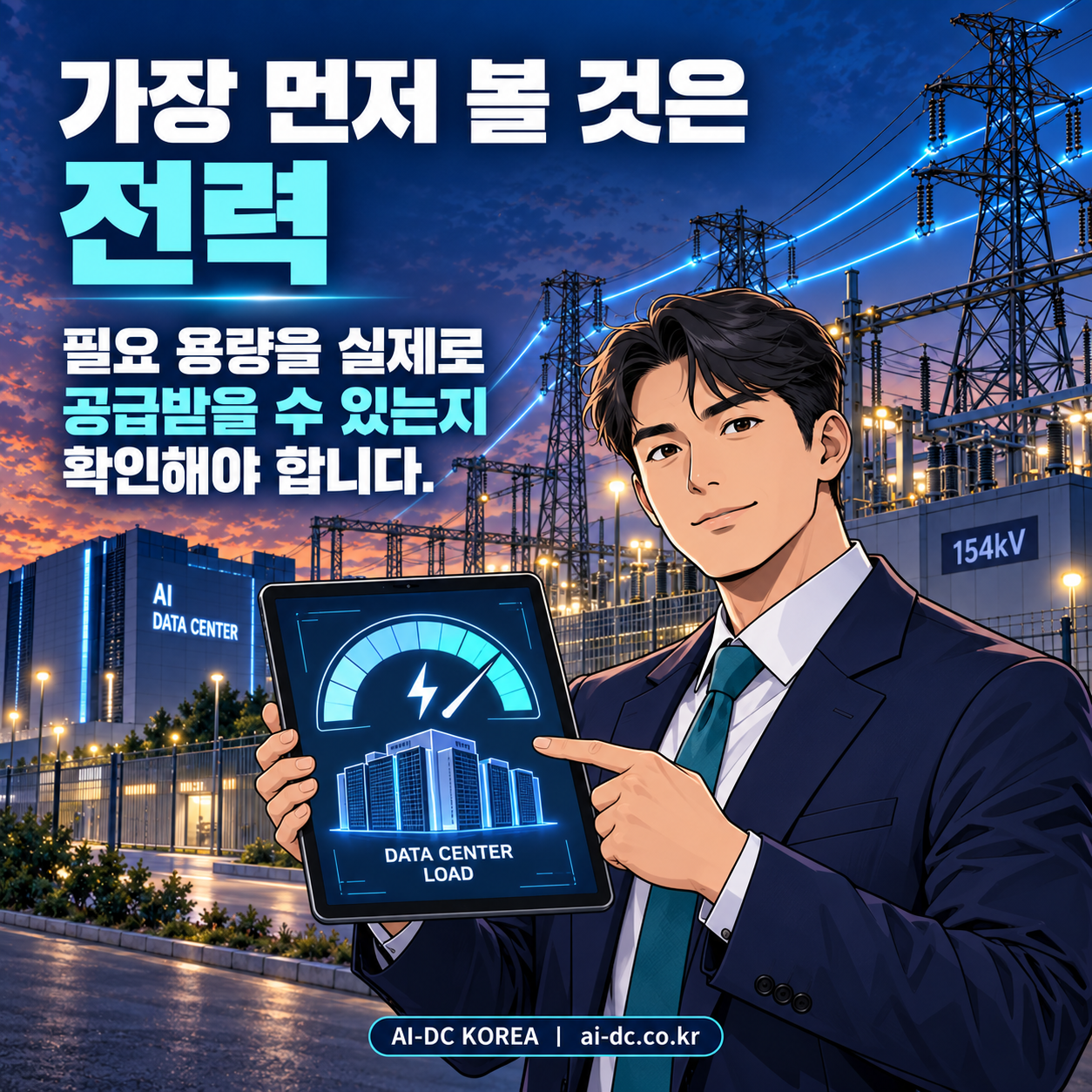 3컷. 가장 먼저 볼 것은 전력, 필요 용량의 실제 공급 가능성을 확인합니다