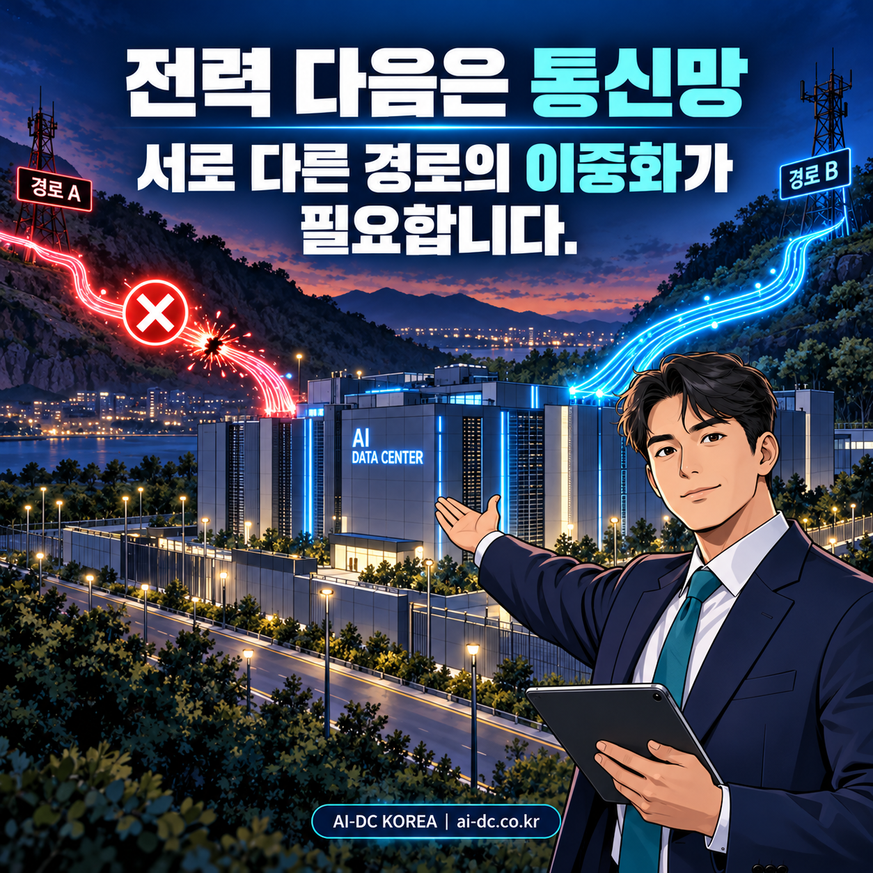 6컷. 전력 다음은 통신망, 서로 다른 경로의 이중화가 필요합니다
