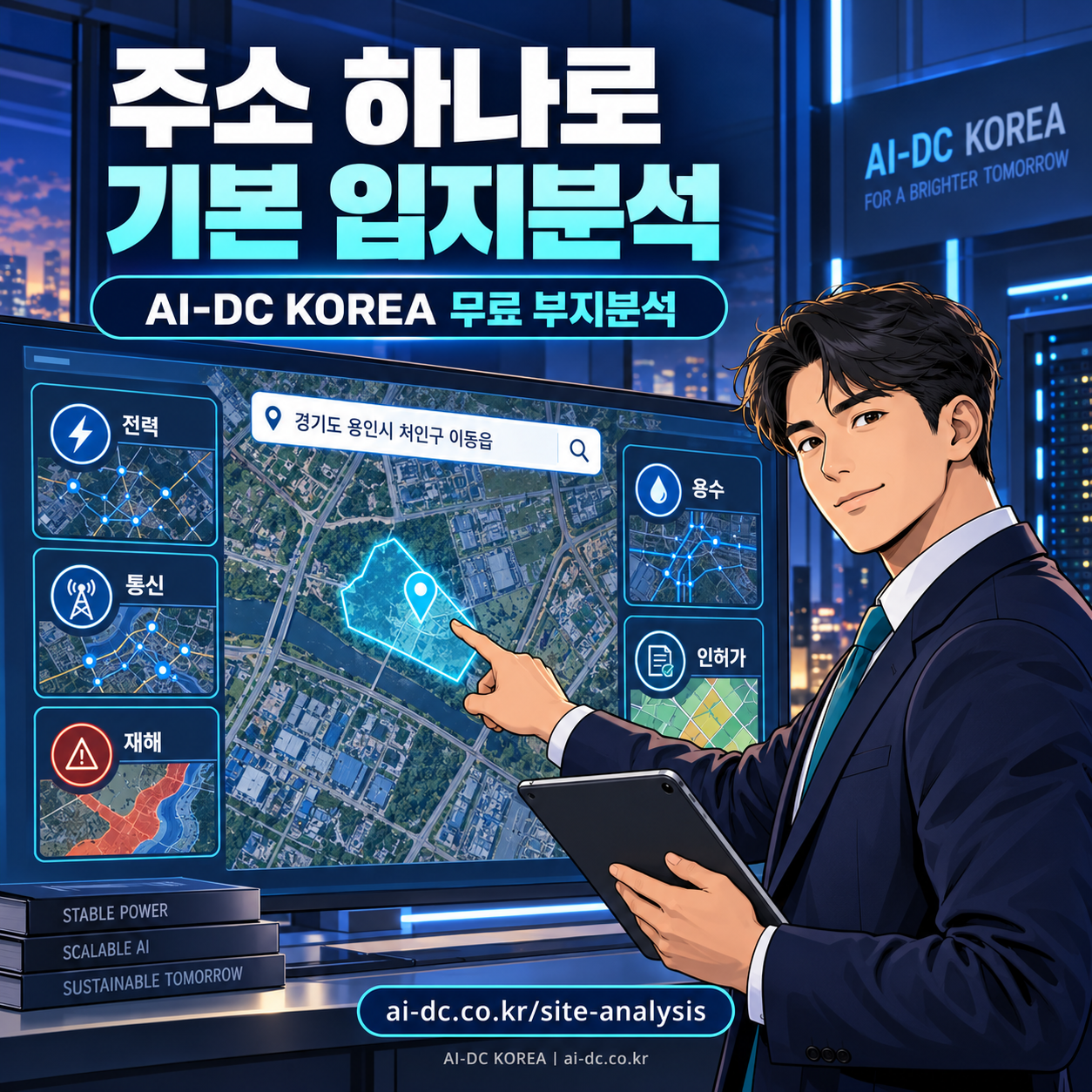 9컷. AI-DC KOREA에서 주소 하나로 기본 입지분석을 시작합니다
